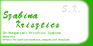 szabina krisztics business card